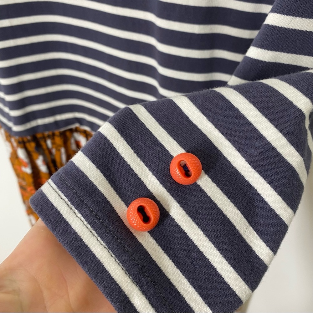 Matilda Jane Winsome Striped and Floral Dress Small Blue Orange - Picture 6 of 8